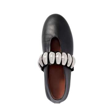 Longwenxuan Women's Rhinestone Mary Jane Ballet Flats