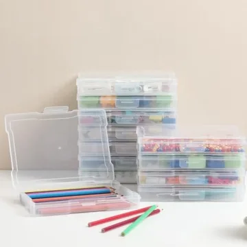 Transparent 5x7 Storage Boxes - 10 Pack Photo Organizers