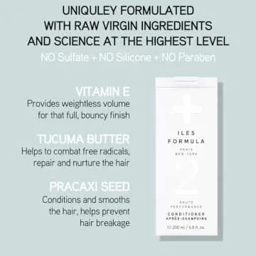 ILES FORMULA Haute Performance Hair Conditioner - Prevents Breakage + Split Ends & Transforms Damaged Hair - NO Residue, NO Bond Building, NO Peptides, For All Ages & Hair Types, 6.8 Fl Oz (200 ML)