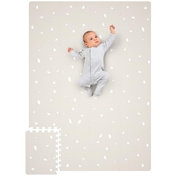 Stylish 5.6 x 4 ft. Soft Foam Baby Play Mat - Safe, Easy to Clean Modern Playroom Floor Mat