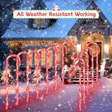 Outdoor Christmas Decorations,12 Pack 28in Solar Christmas Candy Cane Pathway Marker Lights with Two Solar Panel,96 Red LEDs 8 Modes Xmas Decorations for Holiday Walkway Patio Garden Yard Lawn Decor