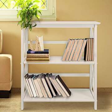 Casual Home 3-Shelf Montego Bookcase - Elegant White Design