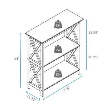 Stylish 3-Shelf Montego Bookcase - Casual Home