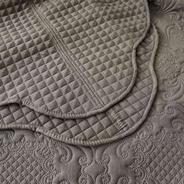 RUIZIXIN Oversized King Coverlet Set California Size Bedspread Soft Quilt Lightweight Bedcover Microfiber Comforter Set Bed Set for All Seasons 3Pieces Set(1 Coverlet, 2 Pillow Shams)