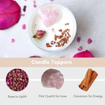 Little Light Scented Candle, Hug in a Jar Candle, Miscarriage Gifts for Mothers, Get Well Soon Gifts for Women, IVF Warrior, Chemo Gifts, Natural Paraffin-Free Wax with Rose, Pink Quartz, Cinnamon