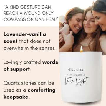 Little Light Scented Candle, Hug in a Jar Candle, Miscarriage Gifts for Mothers, Get Well Soon Gifts for Women, IVF Warrior, Chemo Gifts, Natural Paraffin-Free Wax with Rose, Pink Quartz, Cinnamon