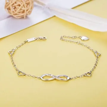 Infinity Anklet Bracelet for Women – Sterling Silver