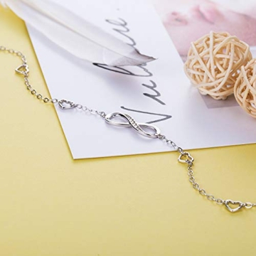 Infinity Anklet Bracelet for Women – Sterling Silver