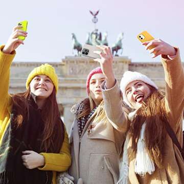 AOTESIER Shockproof Designed for iPhone 12 Pro Max Case, Liquid Silicone Phone Case with [Soft Anti-Scratch Microfiber Lining] Drop Protection 6.7 inch Slim Thin Cover, Neon