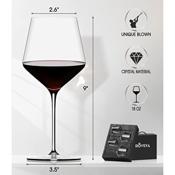 AOOE Red Wine Glasses Set of 4 for Elegant Wine Tasting