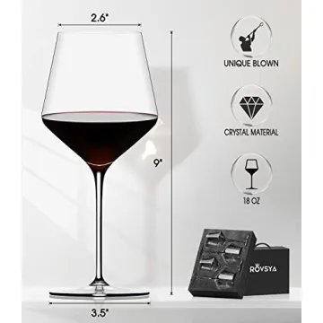 AOOE Red Wine Glasses Set of 4 for Elegant Wine Tasting