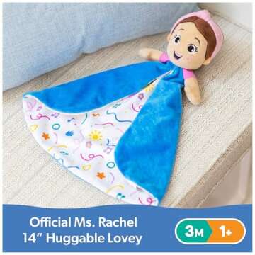 Ms. Rachel Official Huggable Lovey, Double Sided, Machine Washable Security Blankets for Babies Ages...