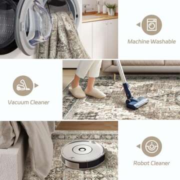 Roxstand 8x10 Washable Rug for Home Decor