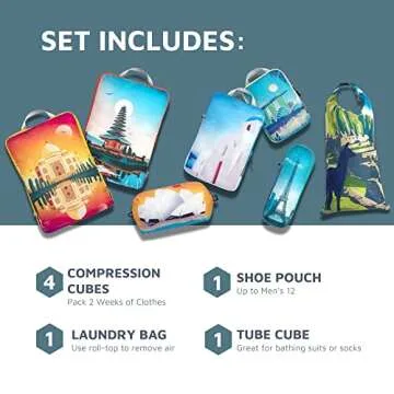 Large Packing Cubes for Travel-Extra Large Luggage Organizers 7 Piece Set-Ultralight, Expandable/Com...