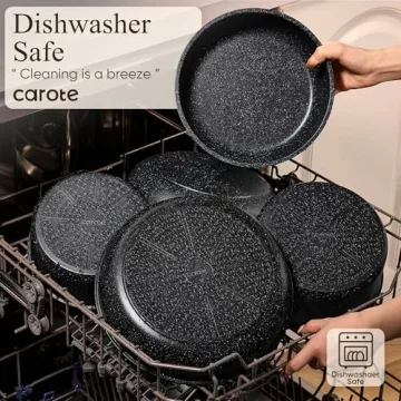CAROTE 17pcs Non-stick Cookware Set with Space Saving Design