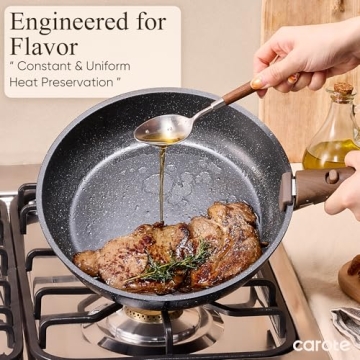 CAROTE 17pcs Non-stick Cookware Set with Space Saving Design