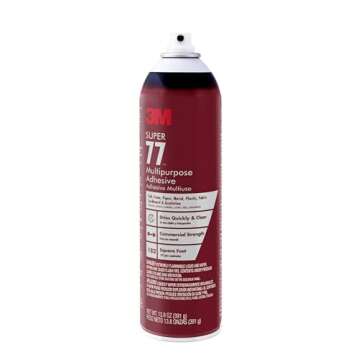 3M Super 77 Multipurpose Spray Adhesive, 13.8 oz., Provides Secure Bond In 15 Seconds, Dries Clear, Ideal For Plastic, Glass, Paper, Fabric, Wood, Foam, Cardboard, Fiberglass & More (77-DSC)