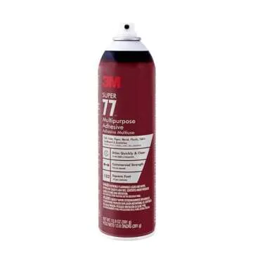 3M Super 77 Multipurpose Spray Adhesive, 13.8 oz., Provides Secure Bond In 15 Seconds, Dries Clear, Ideal For Plastic, Glass, Paper, Fabric, Wood, Foam, Cardboard, Fiberglass & More (77-DSC)