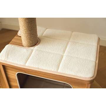 Catry 30” Cat Tree with Jute Rope Covered Scratching Post, Hammock, and Wooden Condo