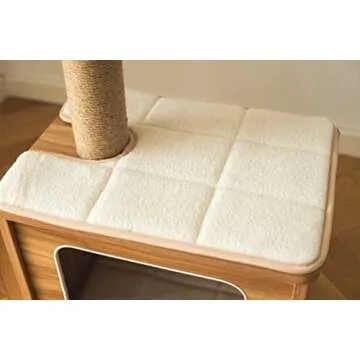 Catry 30” Cat Tree with Jute Rope Covered Scratching Post, Hammock, and Wooden Condo