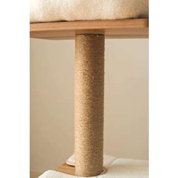 Catry 30” Cat Tree with Jute Rope Covered Scratching Post, Hammock, and Wooden Condo