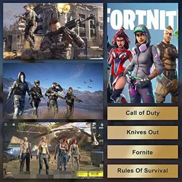 YEVIOR [1 Pair ] Mobile Game Controller Trigger for iPhone Android, PUBG Cellphone Gaming Joystick 4 Fingers Operation, with Sensitive Shoot Aim Keys for Fornite/Knives Out/Rules of Survival