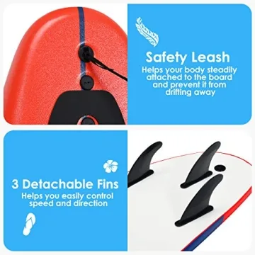 Giantex 6ft Surfboard Detachable Fins Safety Leash Lightweight