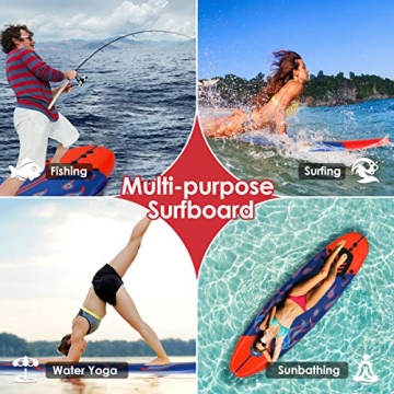 Giantex 6ft Surfboard Detachable Fins Safety Leash Lightweight