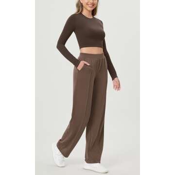 ODODOS Women's Modal Soft Classic Pants Mid Rise Pull-On Lounge Casual Work Pants with Pockets, Nutria, Small