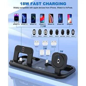Foldable 3-in-1 Charging Station for Apple Devices - Fast Charger