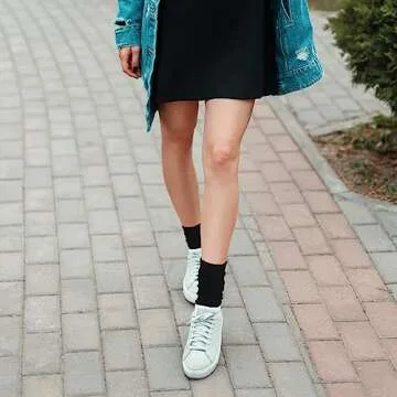 Geyoga 3 Pairs Slouch Socks Scrunch Cotton Knit Boot Soft Long Winter Stacked Socks for Women