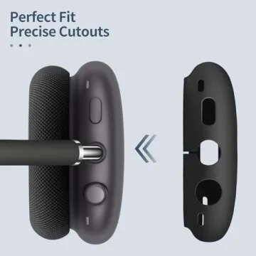 Fintie Silicone Case Cover for AirPods Max Headphone, Anti-Scratch Ear Cups and Headband Cover, Skin Protector Accessories for AirPods Max (Black)