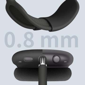 Fintie Silicone Case Cover for AirPods Max Headphone, Anti-Scratch Ear Cups and Headband Cover, Skin Protector Accessories for AirPods Max (Black)