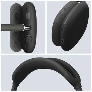 Fintie Silicone Case Cover for AirPods Max Headphone, Anti-Scratch Ear Cups and Headband Cover, Skin Protector Accessories for AirPods Max (Black)