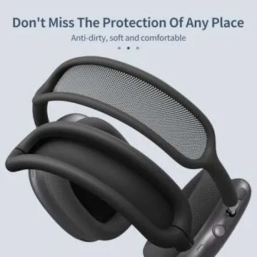 Fintie Silicone Case Cover for AirPods Max Headphone, Anti-Scratch Ear Cups and Headband Cover, Skin Protector Accessories for AirPods Max (Black)