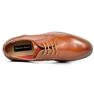 Bruno Marc Mens Leather Lined Dress Shoes, Brown - 10.5 (Oxford)
