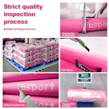 FBSPORT 6.6ft Inflatable Air Gymnastics Mat Training Mats 4 inches Thickness Gymnastics Tracks for Home Use/Training/Cheerleading/Yoga/Water with Pump