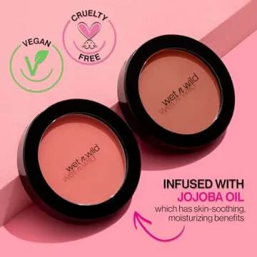 wet n wild Color Icon Blush, Effortless Matte Natural Sheer Glow & Seamless Blend, Luxuriously Infused Smooth Jojoba Oil, Cruelty-Free & Vegan - Bed of Roses