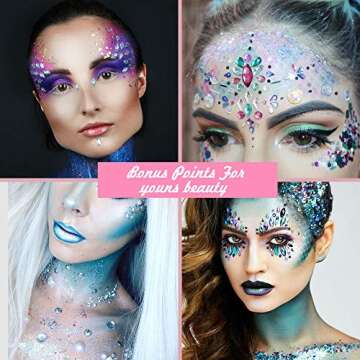 Face Jewels Stickers Gems, 9 Sheets Eye Body Face Gems, Rhinestone Eye Body Jewels Stickers, Self Adhesive Rhinestones Rainbow Face Gems for Women Festival Accessory