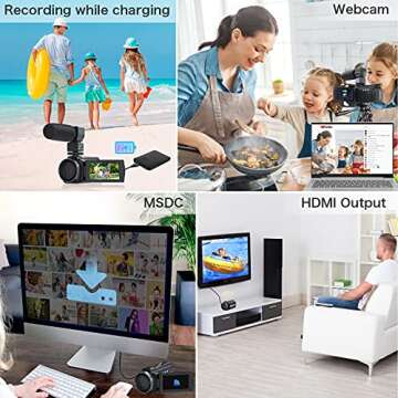 4K Video Camera Camcorder, 48MP 60FPS YouTube Camera WiFi IR Night Version Vlogging Camera 3.0 Inch Touch Screen 16X Zoom Digital Video Camera Recorder with Microphone, 2.4G Remote