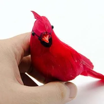 Alpurple 12 PCS 5.5 Inch Artificial Red Cardinal Birds Clip-Christmas Cardinal Birds Clip for Christmas Tree Ornament Decorations, Arts and Crafts