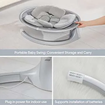 BabyBond Portable Bluetooth Infant Swing with Music Speaker