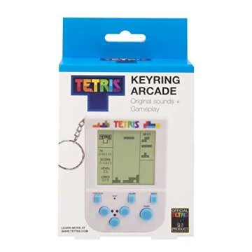 Tetris Keyring Handheld Arcade Game - Retro Mini Portable Handheld Tetris Game for Kids and Adults. Original Gameplay Including Original Tetris Sounds. Officially Licensed Tetris Game.