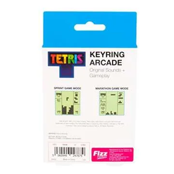 Tetris Keyring Handheld Arcade Game - Retro Mini Portable Handheld Tetris Game for Kids and Adults. Original Gameplay Including Original Tetris Sounds. Officially Licensed Tetris Game.