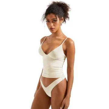 SUUKSESS Sexy Deep V Neck Cami Tank Top for Women