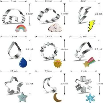 9-Piece Weather Cookie Cutter Set for Baking Fun
