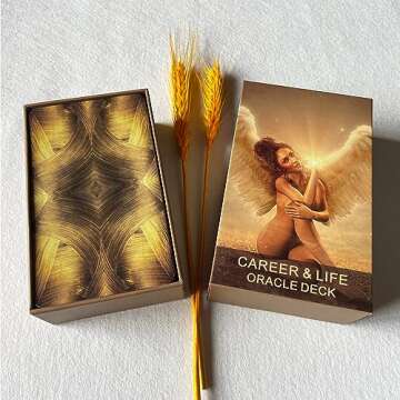 Tzxamsez Career Oracle Cards Deck, Money and Life Oracle Cards, Oracle Decks Help You Achieve Financial Goals As Well As Life Goals and Career Ambitions.