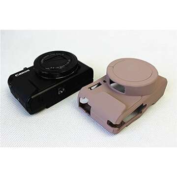 Removable Lens Cover Silicone Gel Rubber Soft Camera Case Cover for Canon PowerShot G7x Mark ii Camera Gray