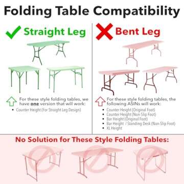 Lift Your Table® Folding Table Risers - Counter Height (for Straight Leg Design) - Made in The USA,...