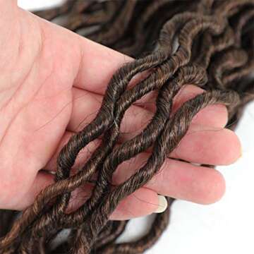 20 Inch 3 Packs Crochet Hair Curly Faux Locs Crochet Hair goddess locs crochet hair wavy faux locs with curly ends Synthetic Braiding Hair Extension(3 Packs Goddess Locs Crochet Hair, 1B/30)